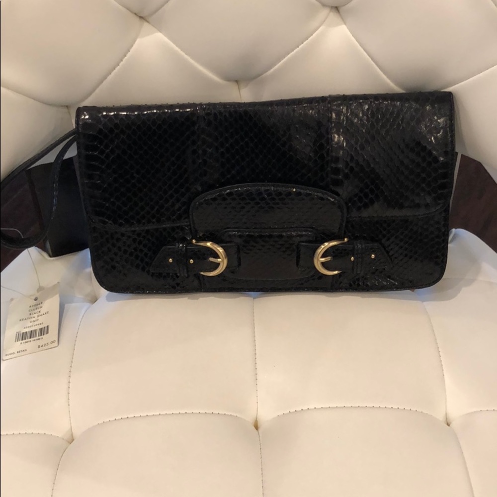 NWT Cole Haan Snakeskin Clutch